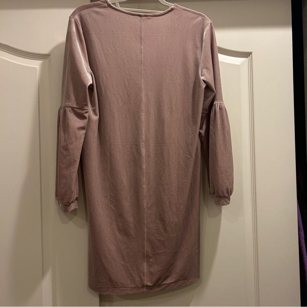 Madewell Balloon Sleeve Velvet Dress Blush - Picture 7 of 7